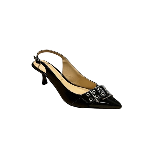 SCARPIN DE SALTO MÉDIO VERNIZ PRETO - comprar online