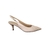 SCARPIN SLINGBACK DE BICO DRAPEADO EM COURO CARAMELO E SALTO MÉDIO FINO - Dona Santa