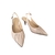 SCARPIN SLINGBACK DE BICO DRAPEADO EM COURO CARAMELO E SALTO MÉDIO FINO - loja online
