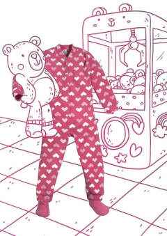Macacão infantil feminino, corações pixelados de soft Ref. 21550-6 na internet