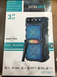 PARLANTE 3X2" CON MICROFONO EXTRA BASS GTS-1571
