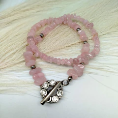 Colar Quartzo Rosa - Flor Morena by Lu