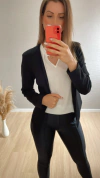 BLAZER PRETO EM TECIDO CREPE