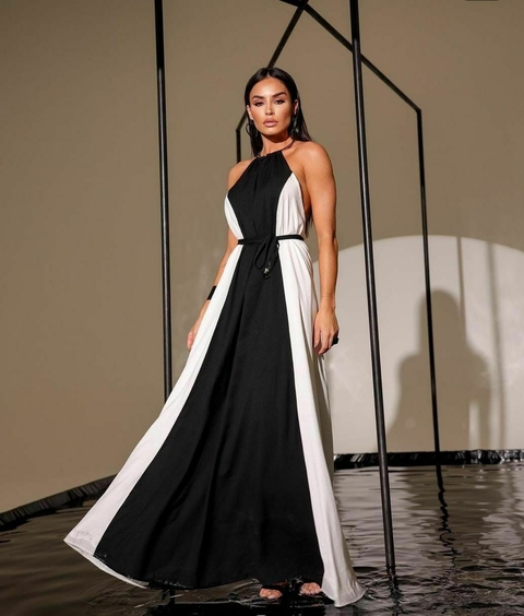 VESTIDO LILLY PRETO E BRANCO - comprar online