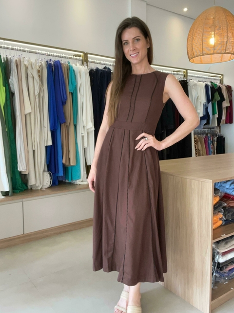 VESTIDO LINHO COM VIV - comprar online