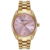 Relógio Feminino Dourado Com Mostrador Roxo