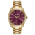 Relógio Feminino Dourado Com Mostrador Roxo