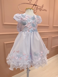 Vestido branco borboletas TAM 2