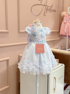 Vestido branco borboletas TAM 2 na internet
