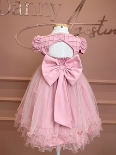 Vestido luxo rosê, tule+cristal. tamanho 2 - Danny Agostini