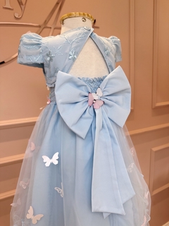 Vestido azul - tule + borboletas na internet