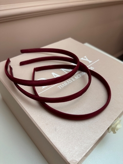 tiara cetim marsala kit 3 unidades