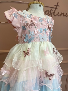 Vestido babado tule borboletas - Tam 3 na internet