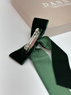 Laço verde escuro veludo - comprar online
