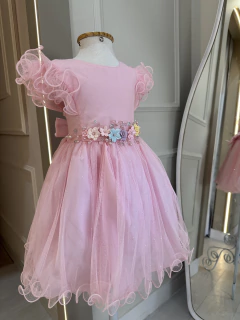 Vestido rosa bordado TAM 1 e 2 - Danny Agostini
