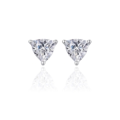 Brinco Trillion Moissanita 1.0 ct Pino em Ouro 10k