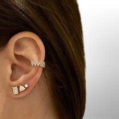 Brinco Trillion Moissanita 1.0 ct Pino em Ouro 10k - comprar online