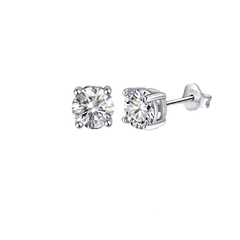 Brinco Solitário 4 Prongs Moissanita 3mm