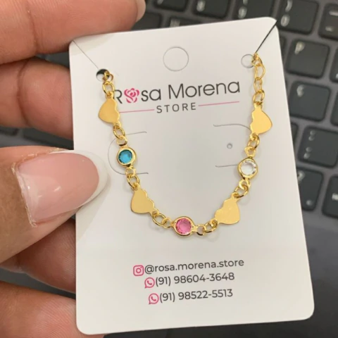 PULSEIRA CORAÇÃO E P. LUZ COLORIDO-14CM