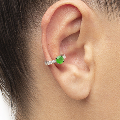 Piercing Manacá em Ouro Branco 18K, Jade Malásia e Diamantes - comprar online