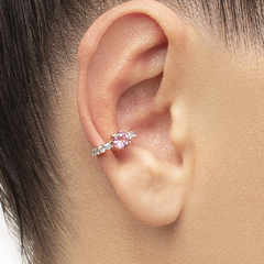 Piercing Manacá em Ouro Rosé e Ouro Branco 18K, Topázio Pink e Diamantes - comprar online