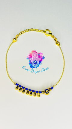 Pulsera Cadena Dorada - Ojo Turco - Gran Bazar Turco