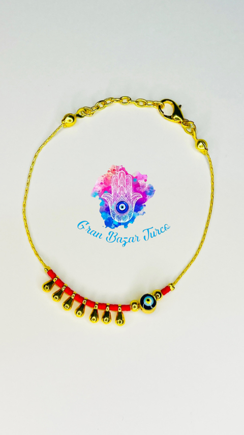 Pulsera Cadena Dorada - Ojo Turco