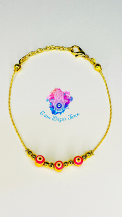Pulsera Cadena Dorada - 3 Ojoturco