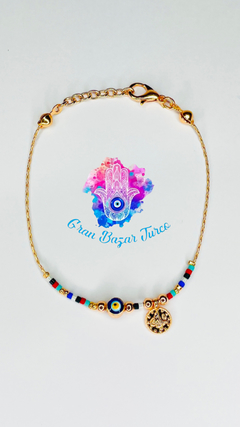Pulsera Cadena Rosada - Ojo Turco-Tugra - comprar online