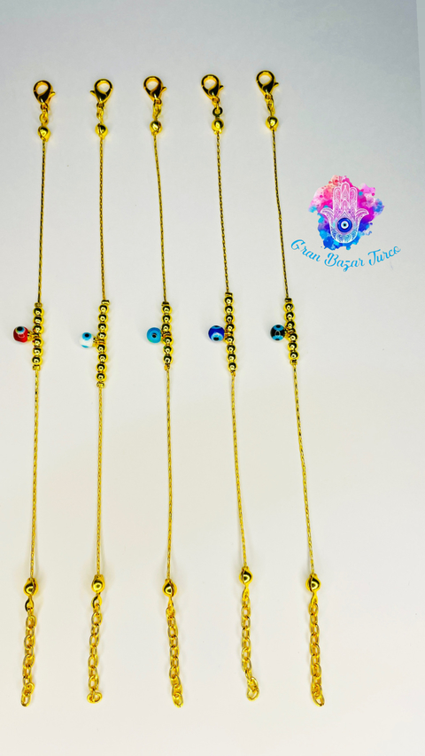 Pulsera Cadena Dorada - Ojo Turco