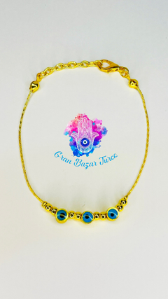 Imagen de Pulsera Cadena Dorada - 3 Ojoturco