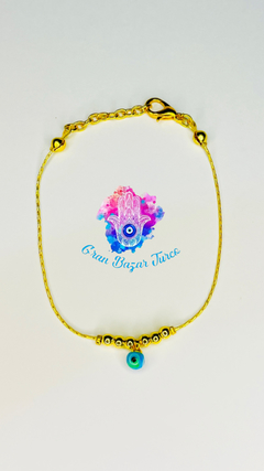 Pulsera Cadena Dorada - Ojo Turco - Gran Bazar Turco