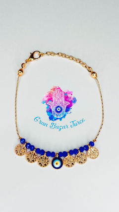 Pulsera Cadena Dorada - Ojo Turco-Tugra en internet