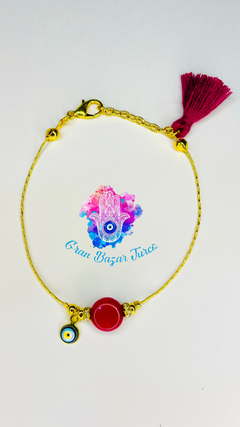 Pulsera Cadena Dorada - Ojo Turco- Cuarzo - comprar online