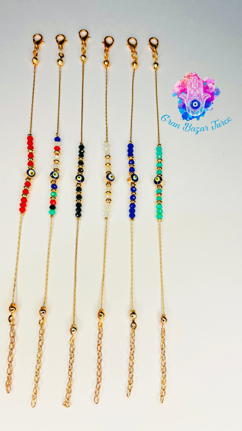 Pulsera Cadena Rosada - Ojo Turco