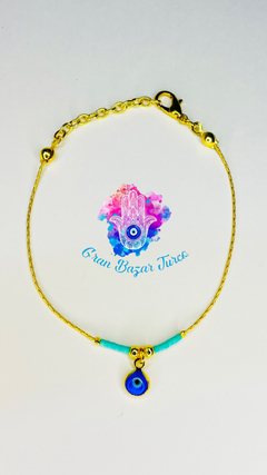 Pulsera Cadena Dorada - Ojoturco - Gran Bazar Turco