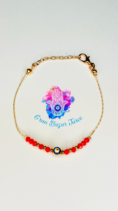 Pulsera Cadena Rosada - Ojo Turco - comprar online