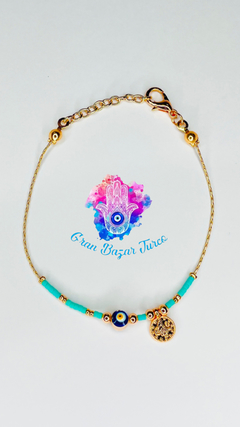 Imagen de Pulsera Cadena Rosada - Ojo Turco-Tugra