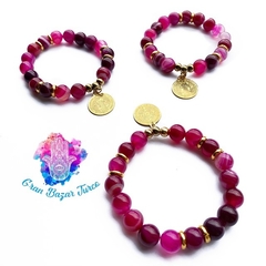 PULSERA CUARZO - MEDALLA SAN BENITO
