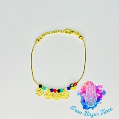 Pulsera Cadena Dorada - Ojo Turco-Tugra - comprar online