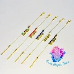 Pulsera Cadena Dorada - Ojo Turco-Tugra