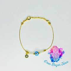 Pulsera Dorada - Ojo Turco - Gran Bazar Turco