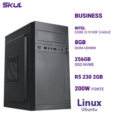 Computador B300 Core I3 9100f 3.6ghz Memória 8gb Ddr4 Ssd 256gb Nvme R5 230 2gb Fonte 200w Linux Ubuntu