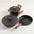 Set de ollas Negras con madera - comprar online