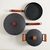 Set de ollas Negras con madera