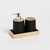 Set de baño x 3 Siliconado Red. - Negro y Bamboo
