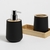 Set de baño x 3 Siliconado Red. - Negro y Bamboo - comprar online