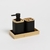 Set de baño x 3 Siliconado Rect. - Negro y Bamboo