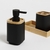 Set de baño x 3 Siliconado Rect. - Negro y Bamboo - comprar online