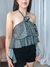 Cropped Babados Tricoline Listrado